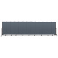 Portable Room Divider, 24 ft 1" x 0.75" x 6 ft, Vinyl/Fiberglass/Steel, Blue