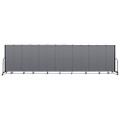 Portable Room Divider, 24 ft 1" x 0.75" x 6 ft, Vinyl/Fiberglass/Steel, Gray