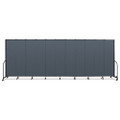 Portable Room Divider, 20 ft 5" x 0.75" x 7 ft 4", Vinyl/Fiberglass/Steel, Blue