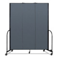 Portable Room Divider, 5 ft 9" x 0.75" x 7 ft 4", Vinyl/Fiberglass/Steel, Blue