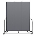 Portable Room Divider, 5 ft 9" x 0.75" x 7 ft 4", Vinyl/Fiberglass/Steel, Gray