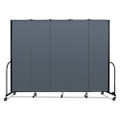 Portable Room Divider, 9 ft 5" x 0.75" x 7 ft 4", Vinyl/Fiberglass/Steel, Blue
