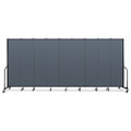 Portable Room Divider, 16 ft 9" x 0.75" x 7 ft 4", Vinyl/Fiberglass/Steel, Blue