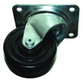 4-Inch Swivel Plate Caster with Hardware, Black