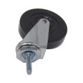 Replacement Bayonet-Stem Swivel Casters, Threaded Stem (0.28" x 1.5"), 4" Hard Rubber Wheel, Black