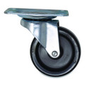 Casters, 2.5" x 3.5" Swivel Mount Plate, 3" Wheel, Black