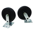 Replacement Plate Casters, 4" x 4.5" Swivel/Rigid Mount Plate, 8" Wheel, Black, 4 /Set
