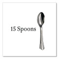 Sterling Heavy-Duty Plastic Cutlery, Spoon, Silver, 50/Pack