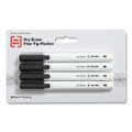 Dry Erase Marker, Pen-Style, Fine Bullet Tip, Black, 4/Pack