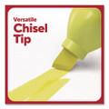 Tank Highlighters with Grip, Fluorescent Yellow Ink, Chisel Tip, Yellow Barrel, Dozen