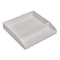 Divided Stackable Plastic Tray, 2 Compartments, 9.44 x 9.84 x 1.77, White