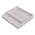 Divided Stackable Plastic Tray, 2 Compartments, 9.44 x 9.84 x 1.77, White