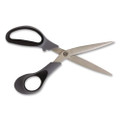 Non-Stick Titanium-Coated Scissors, 8" Long, 3.86" Cut Length, Offset Gray/Black Handle, Gun-Metal Gray Blades