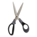 Non-Stick Titanium-Coated Scissors, 8" Long, 3.86" Cut Length, Offset Gray/Black Handle, Gun-Metal Gray Blades
