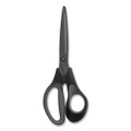 Non-Stick Titanium-Coated Scissors, 8" Long, 3.86" Cut Length, Straight Black/Gray Handle, Charcoal Black Blades