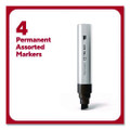 XL Permanent Marker, Extra-Broad Chisel Tip, Assorted Colors, 4/Pack