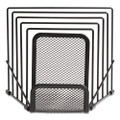 Metal Incline Sorter with Wire Mesh Mobile Device Holder, 6 Sections, 7.48 x 8.77 x 7.55, Matte Black