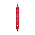 Permanent Marker, Pen-Style Twin-Tip, Extra-Fine/Fine Bullet/Needle Tips, Red, Dozen