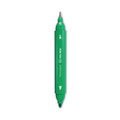 Permanent Marker, Pen-Style Twin-Tip, Extra-Fine/Fine Bullet/Needle Tips, Green, Dozen