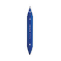 Permanent Marker, Pen-Style Twin-Tip, Extra-Fine/Fine Bullet/Needle Tips, Blue, Dozen