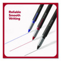 Rollerball Pen, Stick, Fine 0.5 mm, Red Ink, Black/Red/Clear Barrel, Dozen