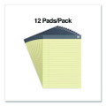Notepads, Wide/Legal Rule, (50) Canary 8.5 x 11 Sheets, 12/Pack