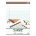 100% Recycled Notepads, Narrow Rule, (50) White 8.5 x 11 Sheets, Dozen