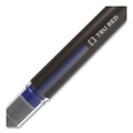 Rollerball Pen, Stick, Fine 0.5 mm, Blue Ink, Black/Blue/Clear Barrel, 3/Pack