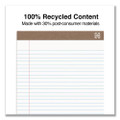 100% Recycled Notepads, Wide/Legal Rule, (50) White 8.5 x 11 Sheets, Dozen