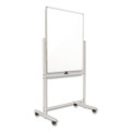 Magnetic Steel Mobile Dry Erase Board, 40" x 30", White Surface, Silver Aluminum Frame