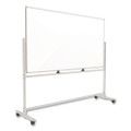 Magnetic Steel Mobile Dry Erase Board, 72 x 40, White Surface, Silver Aluminum Frame