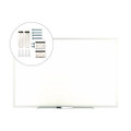 Melamine Dry Erase Board, 36" x 24", White Surface, Gray/Natural Aluminum Frame