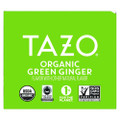 Tea Bags, Organic Green Ginger, 16/Box, 6 Boxes/Carton