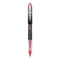 VISION ELITE Rollerball Pen, Stick, Micro 0.5 mm, Red Ink, Black/Red/Clear Barrel, Dozen