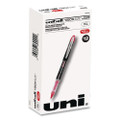 VISION ELITE Rollerball Pen, Stick, Micro 0.5 mm, Red Ink, Black/Red/Clear Barrel, Dozen