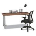 Essentials Writing Table-Desk with Integrated Power Management, 59.7" x 29.3" x 28.8", Espresso/Aluminum
