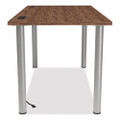 Essentials Writing Table-Desk with Integrated Power Management, 59.7" x 29.3" x 28.8", Espresso/Aluminum