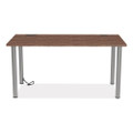 Essentials Writing Table-Desk with Integrated Power Management, 59.7" x 29.3" x 28.8", Espresso/Aluminum