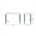 Essentials Writing Table-Desk with Integrated Power Management, 47.5" x 23.7" x 28.8", White/Aluminum