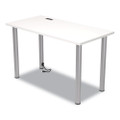 Essentials Writing Table-Desk with Integrated Power Management, 47.5" x 23.7" x 28.8", White/Aluminum