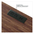 Essentials Writing Table-Desk with Integrated Power Management, 47.5" x 23.7" x 28.8", Espresso/Aluminum