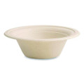 Nourish Molded Fiber Tableware, Compostable, Bowl, Sugarcane, 12 oz, White, 1,000/Carton