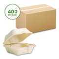 Nourish Molded Fiber Takeout Containers, Compostable, 5.9 x 5.9 x 2.9, White, Sugarcane, 400/Carton