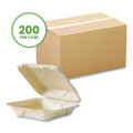 Nourish Molded Fiber Takeout Containers, Compostable, 7.9 x 7.9 x 2.9, White, Sugarcane, 200/Carton