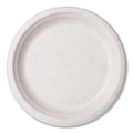 Nourish Molded Fiber Tableware, Compostable, Plate, Sugarcane, 9" dia, White, 500/Carton