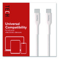 USB-C to USB-C 2.0 Charging Cable, 6.5 ft, White, 5/Pack