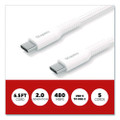 USB-C to USB-C 2.0 Charging Cable, 6.5 ft, White, 5/Pack