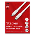 USB-C to USB-C 2.0 Charging Cable, 6.5 ft, White, 5/Pack