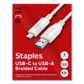 USB-C to USB-A 3.1 Charging Cable, 3.3 ft, White