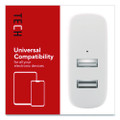 USB-A Wall Charger, 24 W, 2 Ports, White
